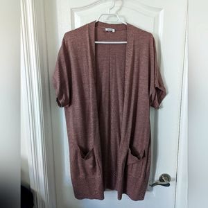 Short sleeve light knit cardigan